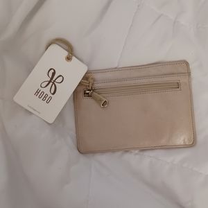 NWT HOBO Euro Slide leather wallet in Sandshell